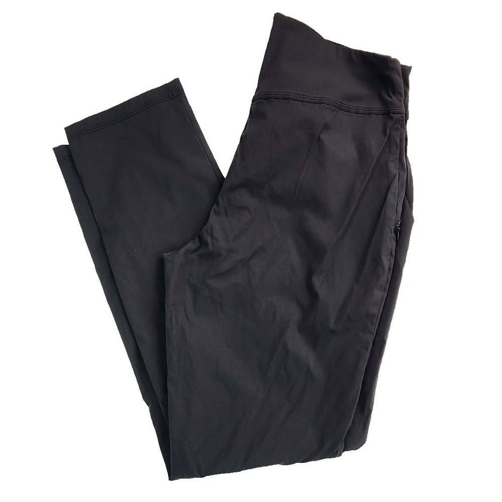 Indyeva Black Performance Straight Leg Pants Activewear Zip Pocket Womens Size S